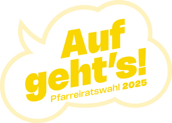 Pfarreiratswahl 2025 - Grafik mit dem Motto Auf geht's